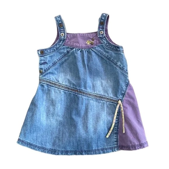 Mexx Colourblock Denim Lightweight Dress 6-9 Months - Picture 3 of 10